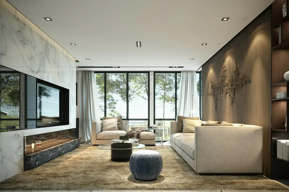 Salón moderno de una vivienda